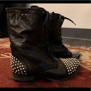 Steve Madden Lace Up Studded Combat Boot